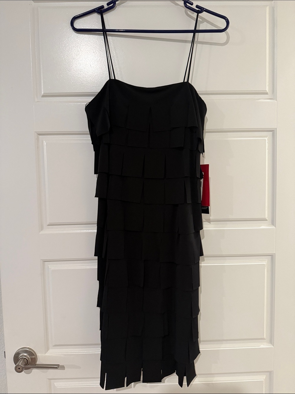 JS Collections Black Tiered  Fringe Dress